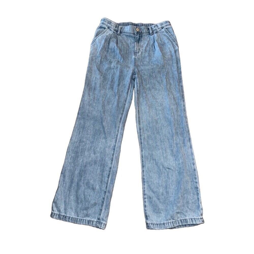 Cat & Jack Light Wash Blue jeans Wide Leg Baggy Teens Girls Size XL (14) - New
